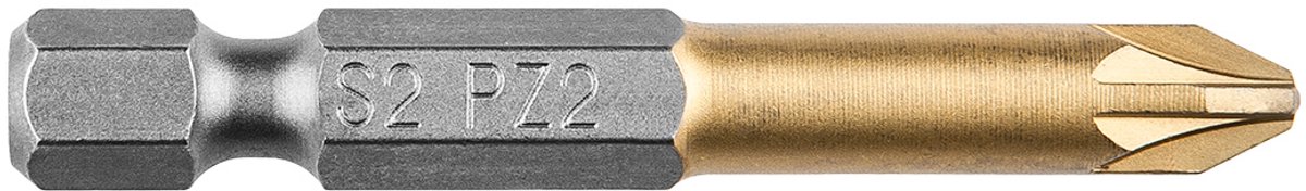 Bit PZ 2, 50mm S2 TIN, 1 op een blister