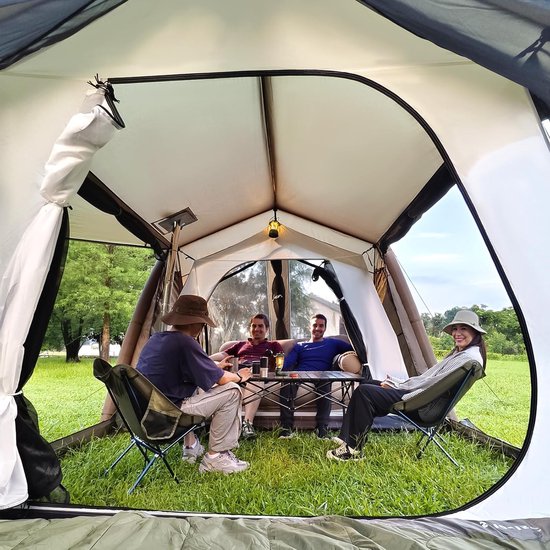 Grote Opblaasbare Tunnel Tent voor 6-8 Personen: Waterdicht en Winterbestendig voor Kamperen en Glamping met 2 Cabines en Snelle Opzet — afbeelding 2