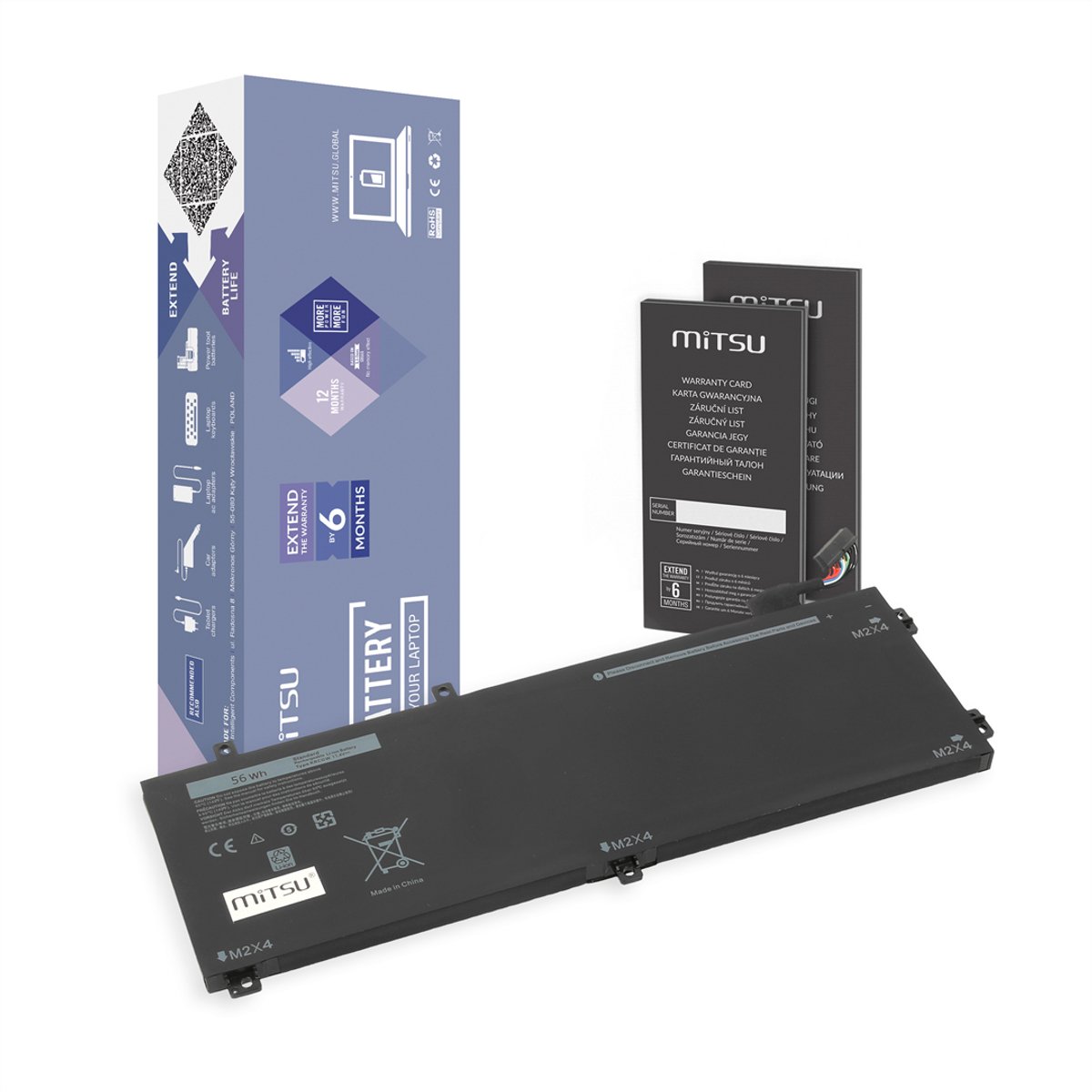 Mitsu XPS 15 Serie - Laptopbatterij - Compatibel met Dell - Voor XPS 15 9550