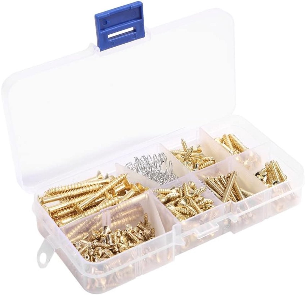 Guitar Schroeven Set met 226 Stukken, 9 Types, Assortiment voor Elektrische Gitaar, Inclusief Veertjes en Bevestigingsmaterialen