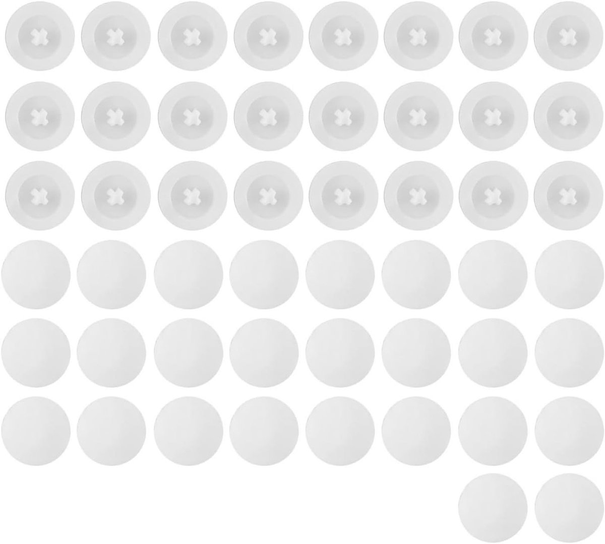 Set van 50 Decoratieve Schroefdeksels voor Phillips Schroeven, 12 mm Diameter, Witte Plastic Covers voor een Strakke Afwerking