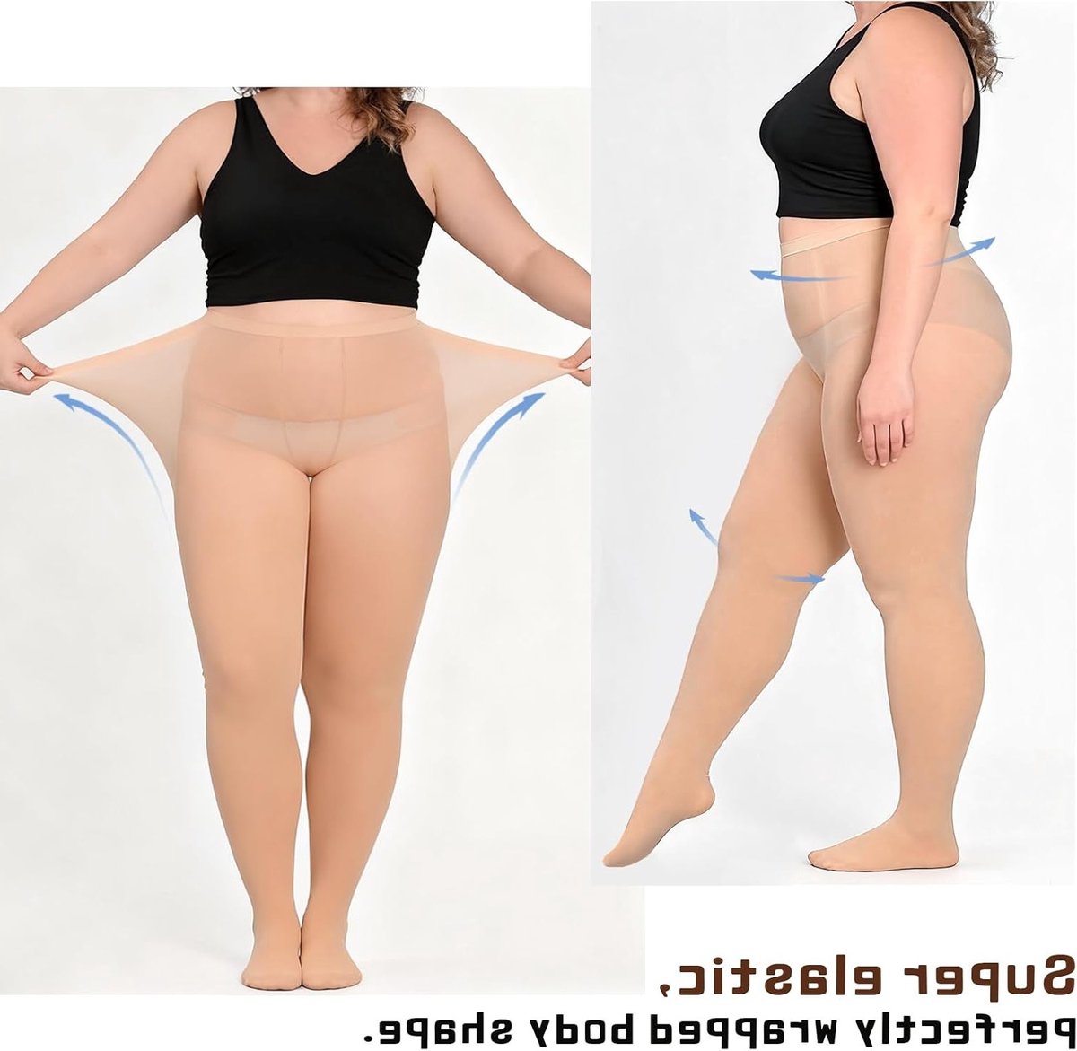 Plus Size Dames Panty’s - Zachte Semi-Opake Kousen met Hoge Taille en Veel Rekbaarheid voor Comfort en Warmte