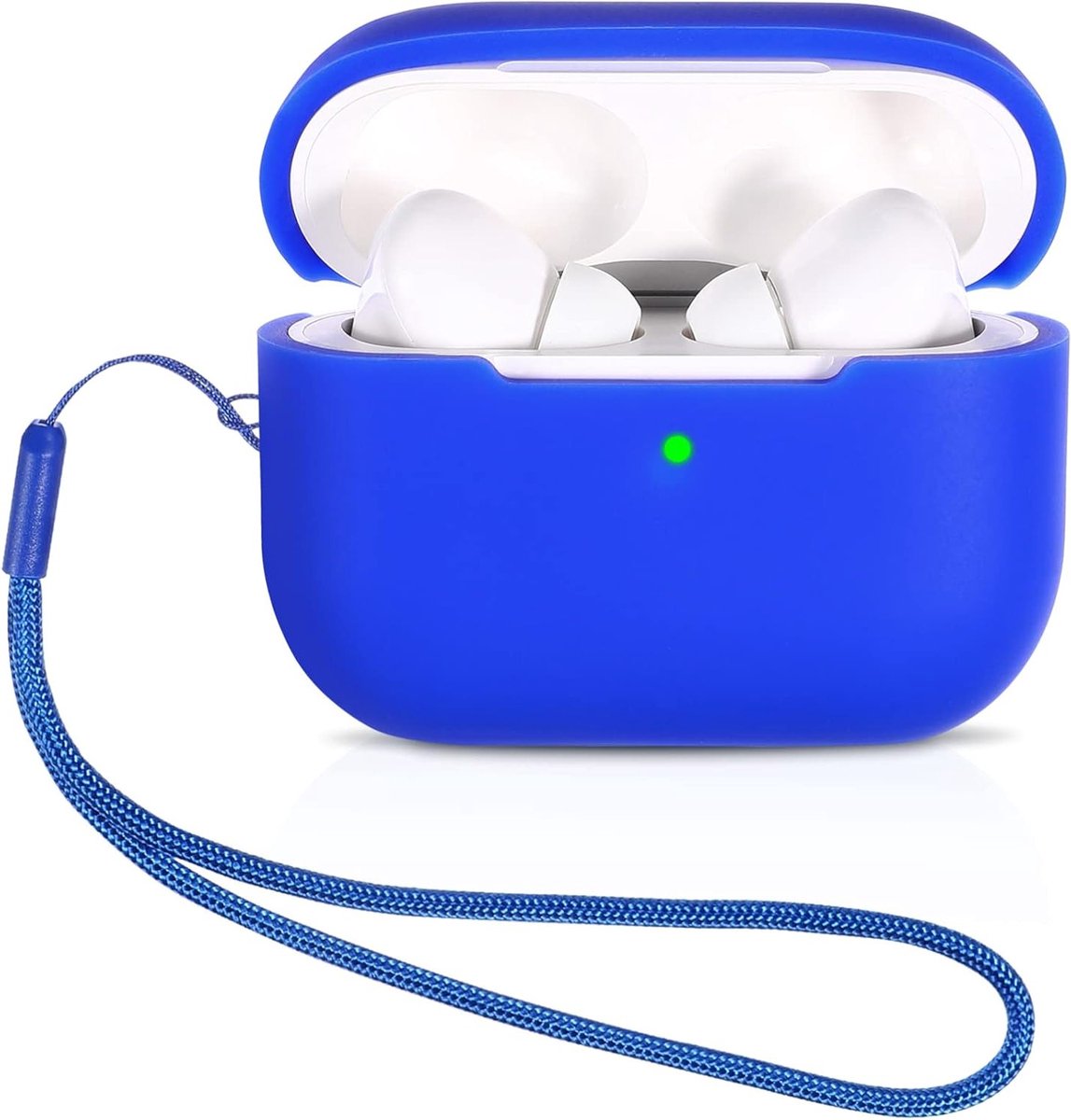 Draagbare silicone oplaadcase voor AirPods Pro 2 met magnetische anti-verlies lanyard en polsband