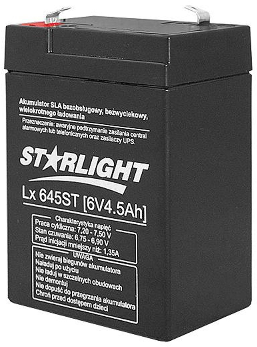 Gelbatterij LX 645 6V 4,5Ah onderhoudsvrije AGM