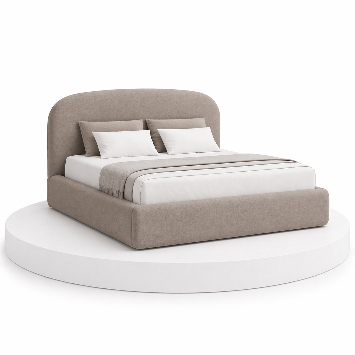 Japandi Bed Shira - 200x220 Compleet - Boxspring met opbergruimte - Taupe - BalBedden