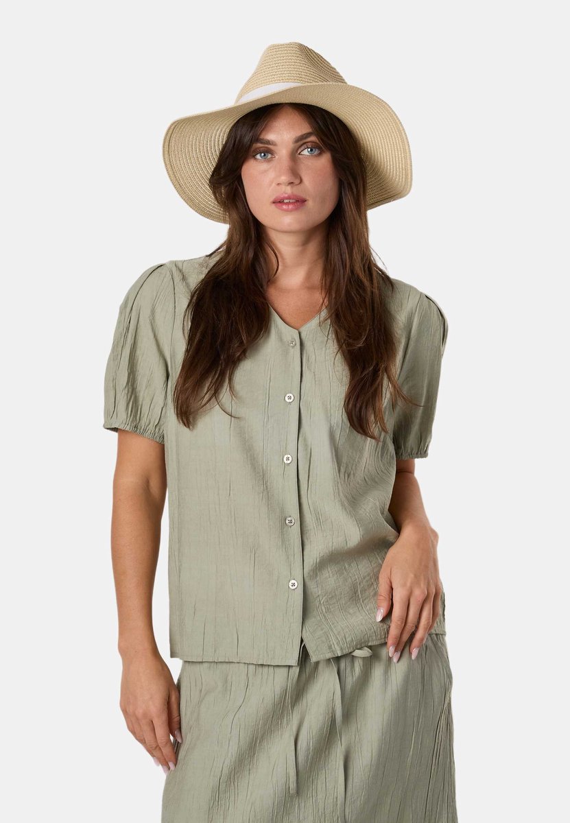 Seaside Savannah Crinkle Blouse – Damesblouse – Maat 40