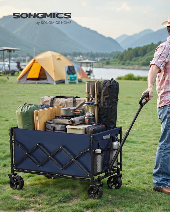SONGMICS - Bolderkar - Bolderkar Opvouwbaar - Met Handgreep en 4 Versterkte Wielen - 150 L Capaciteit - Tot 120 kg Draagvermogen van Songmics — afbeelding 4