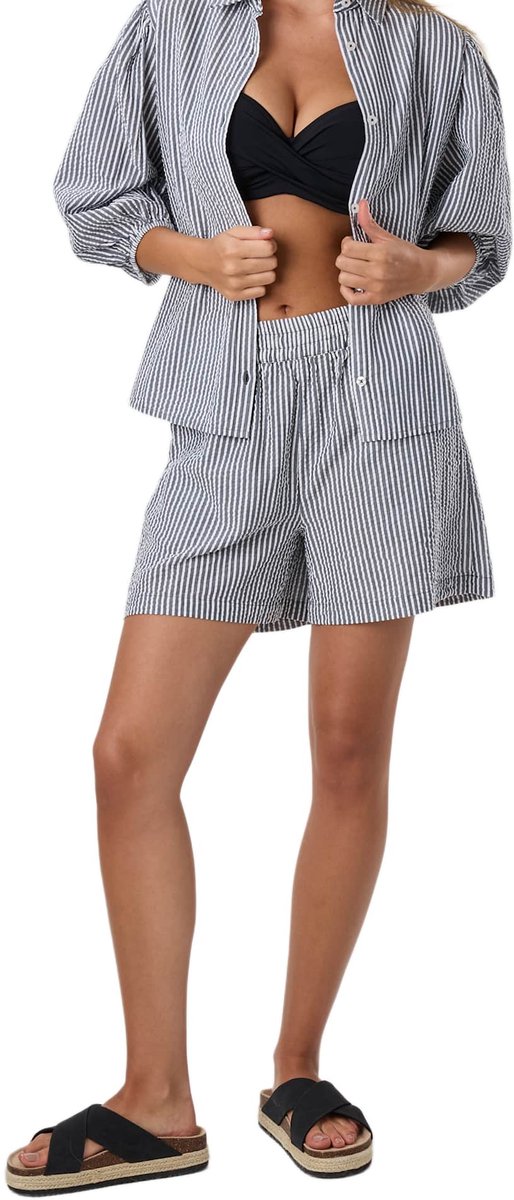 Seaside Marina Seersucker Damesshorts – Maat 36