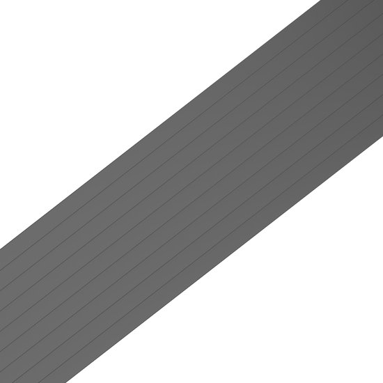 Grijze PVC privacystrip met fijne ribbels.