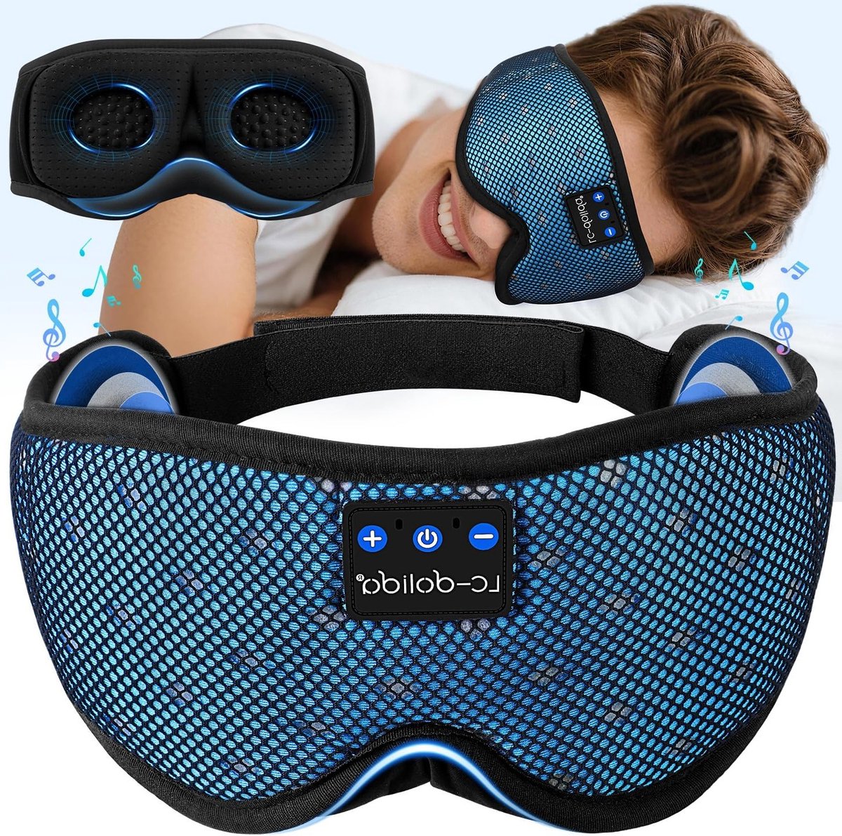 Verduisterend Slaapmasker met Bluetooth Hoofdtelefoon - Zijdeachtig, Comfortabel en Geluiddempend voor Ontspanning