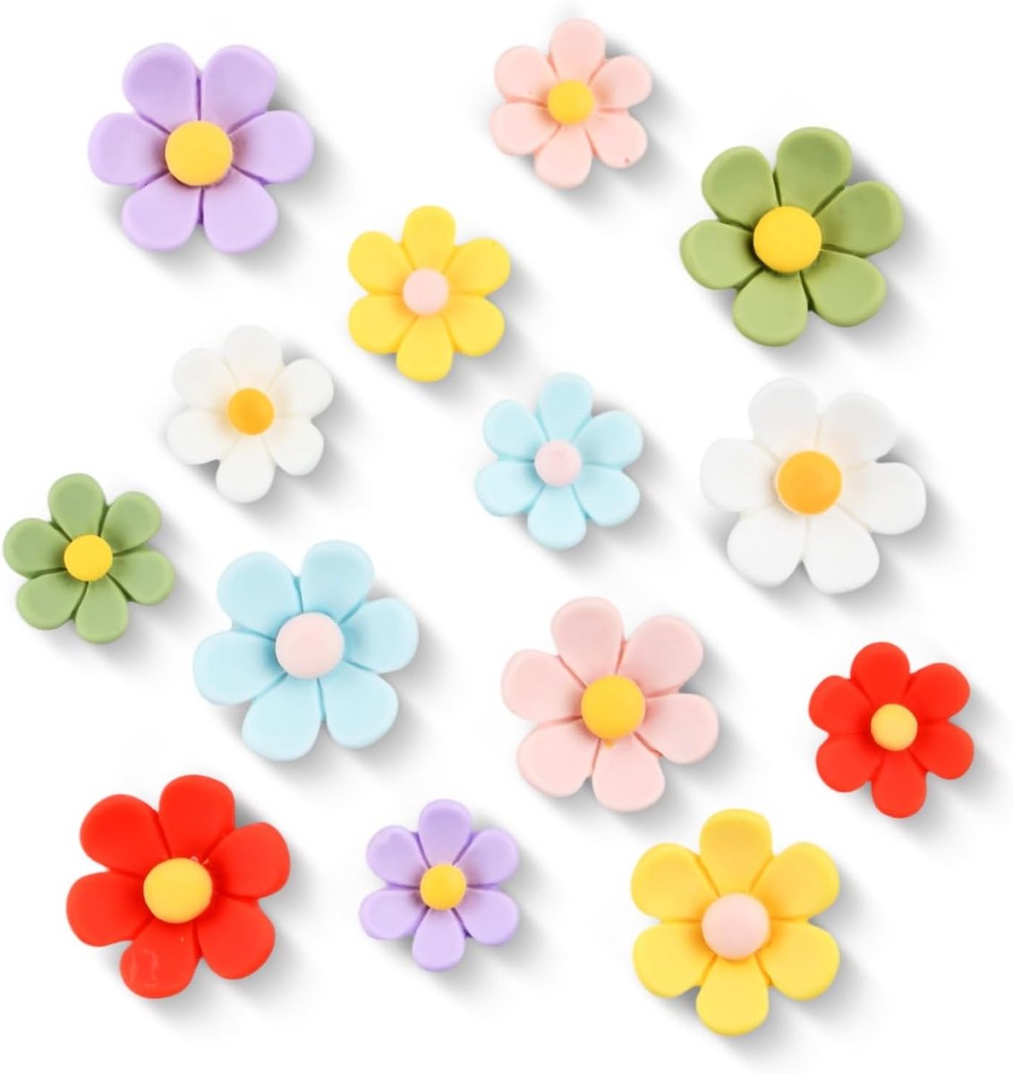 3D Bloemen Magneetset met 14 Stuks, Kleurige en Grappige Magneten voor Koelkast, Whiteboard en Kantoor, 25mm en 20mm Formaat