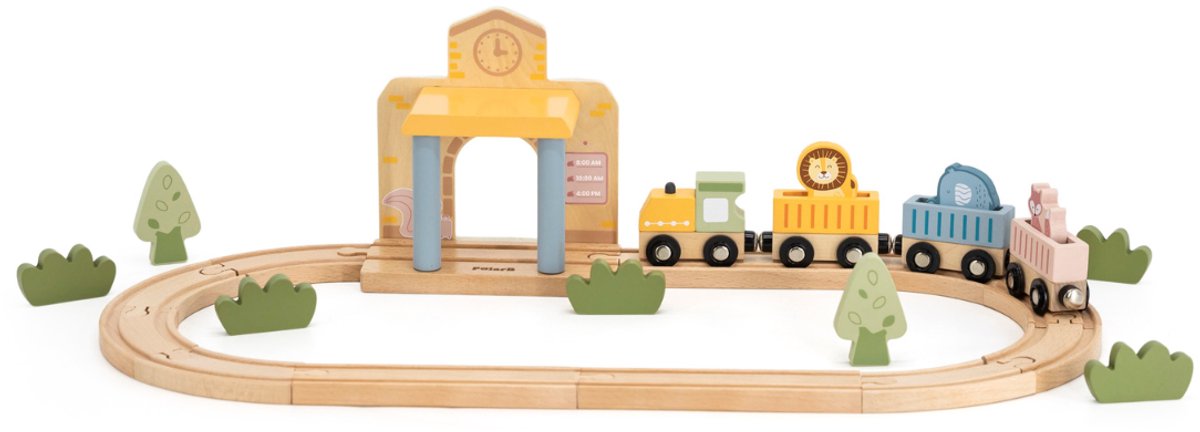 Houten Trein Montessori met Dieren - Educatief Speelgoed