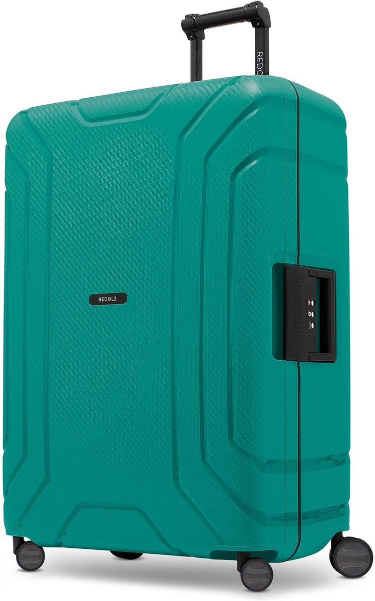 Redolz Essentials 15 4-wiel trolley 75 cm met driepuntsbevestiging - Harde bagage - TSA slot - petrol