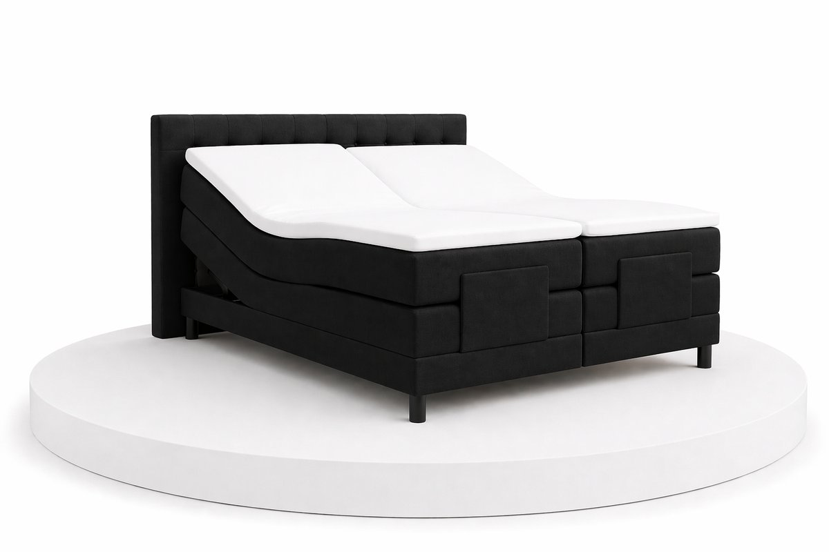 BalBedden Elektrische Boxspring ErgoLux - 180x210 Compleet - Zwart - BalBedden