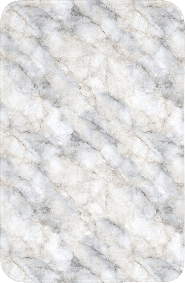 WC mat 40x60 cm - Antislip - Grijs - Marmer - Gedetailleerd - Toiletmat - Vloermat - Douch