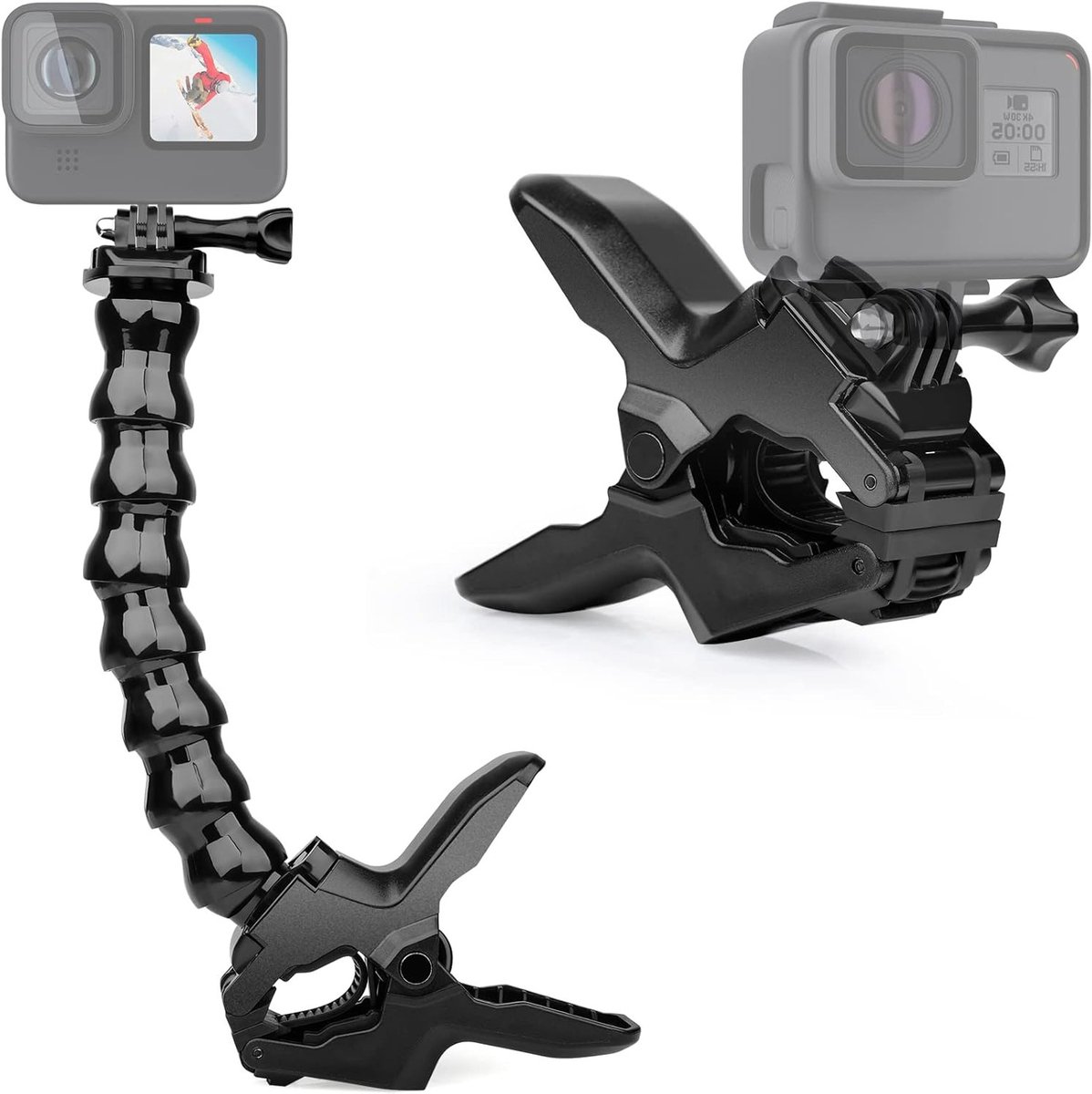 Flexibel Schroeifstatief met Zwanenhals voor Camera - Klemhouder voor Go Pro en DJI Osmo