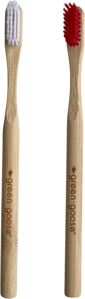 2 Stuks Luxe Bamboe Tandenborstel - Tanden Poetsen - Mondhygiëne - Mondverzorging - Gebit