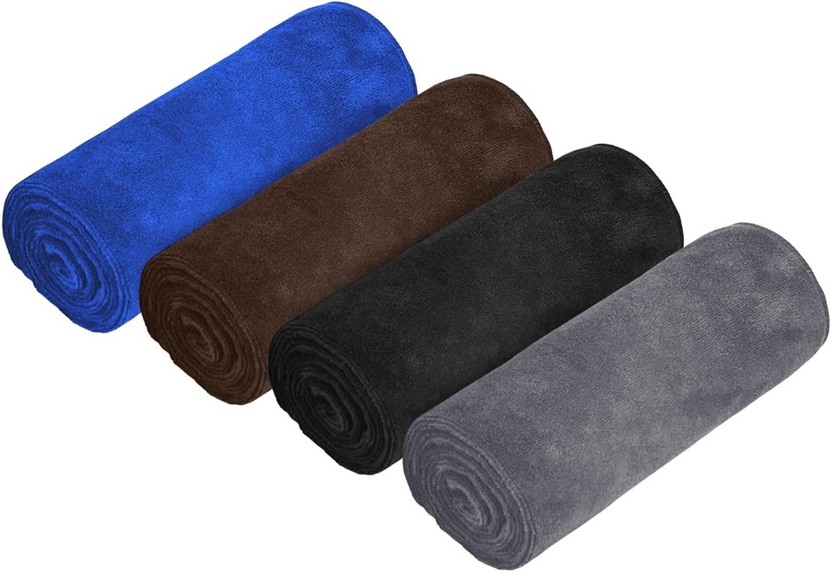 Set van 4 Microvezel Sporthanddoeken - Zacht, Sneldrogend en Absorberend voor Yoga, Kamperen en Fitness, 75 cm x 35 cm