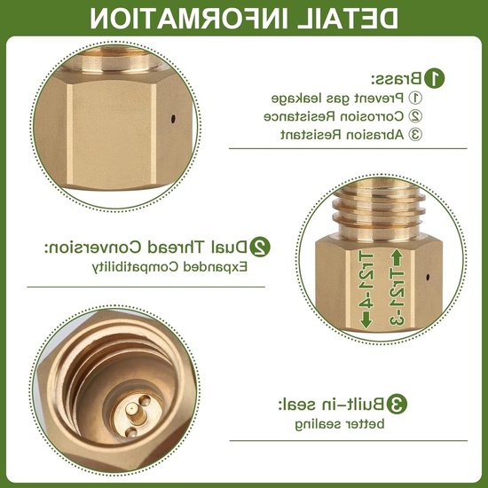 Adapter converter voor Sodastream TR21-4, geschikt voor Quooker Cube fles (TR21-3), messing, ideaal voor thuisgebruik en duurzame drankbereiding — afbeelding 2