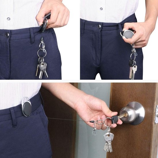 Badge Reel Set van 3 Stuks - Retractable Badge Holder met Sleutelhanger en ID Kaart Clip voor Werk en Evenementen van Merkloos — afbeelding 4