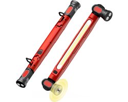 1 stuk Werklamp led-Werklamp-Magnetische LED-werklampstrip - 6000mAh / 3000LM oplaadbare inspectielamp - 3 kleurmodi, 360° verstelbaar, USB-uitgangwaterdicht - Autoreparatie en -inspectie - rood