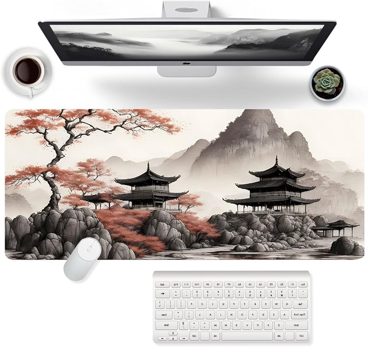 Grote Gaming Mouse Pad 900 x 400 mm, Anime Ontwerp, Natuurrubber, Water- en Vlekbestendig, Geschikt voor PC en Laptop