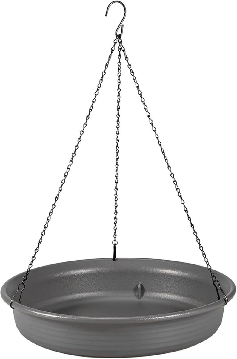 Hangende vogelvoederbak van 30 cm - Metalen vogelvoederbak voor buiten met ketting - Geschikt voor tuinen, terrassen en stopcontacten; Installatie zonder gereedschap.