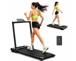 Akluer Elektrische Loopband - Hardloopband - Wandelband - 1 t/m 12 kmh - Inklapbaar - 5% Hellingsfunctie - Zwart