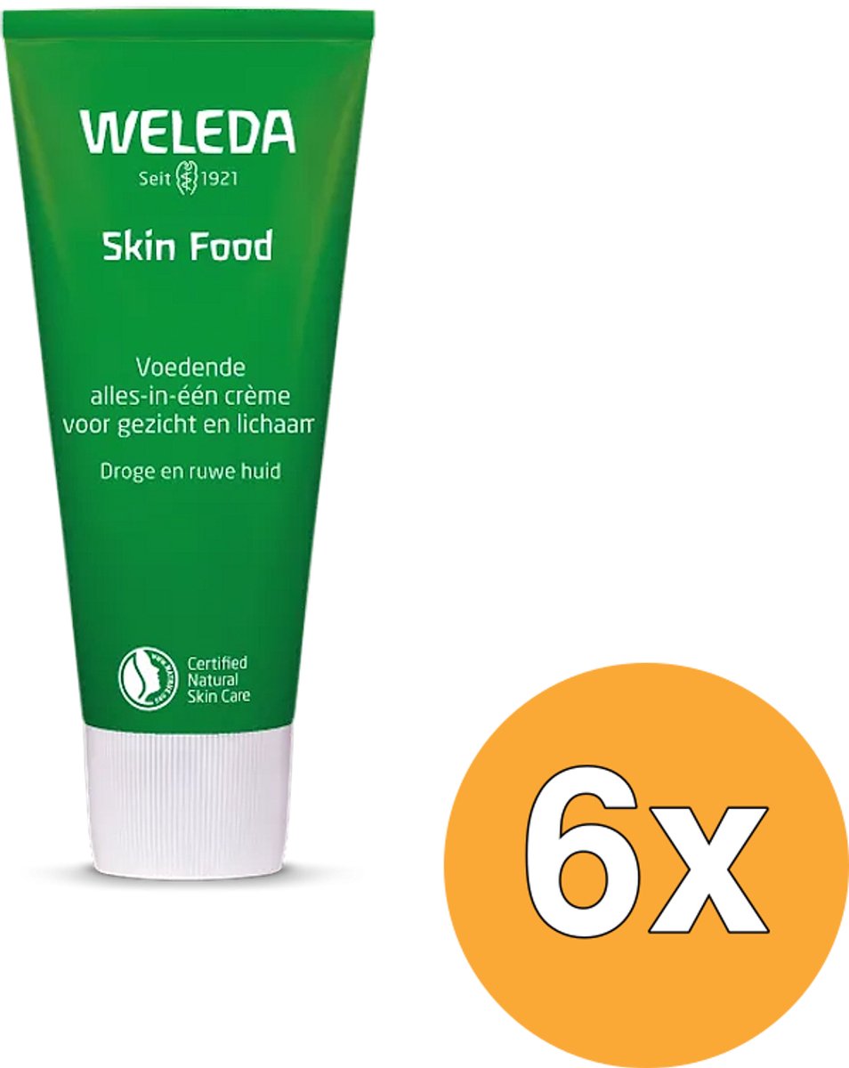 WELEDA - Crème - Skin Food - Droge huid - 75 ml - Voordeelverpakking - 6 stuks - Droge huid - Voedende crème