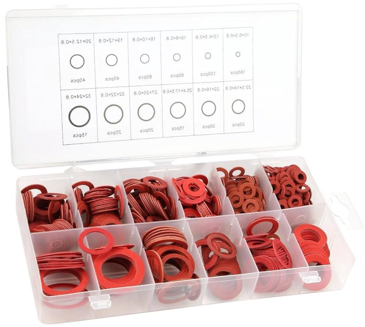 Diverse Flat Washers Set voor Wasmachines - 600 Stuks van Staal en Papier, Isolatie en Ondersteuning
