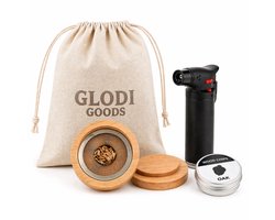 GLODI GOODS® Luxe Whiskey en cocktail smoker set 4-delig – rookmot rookpistool – whisky stones – roker cocktailset