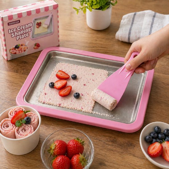 Rolled Ice Cream Maker - Zelf IJs Maken - Incl. 2 Spatels en