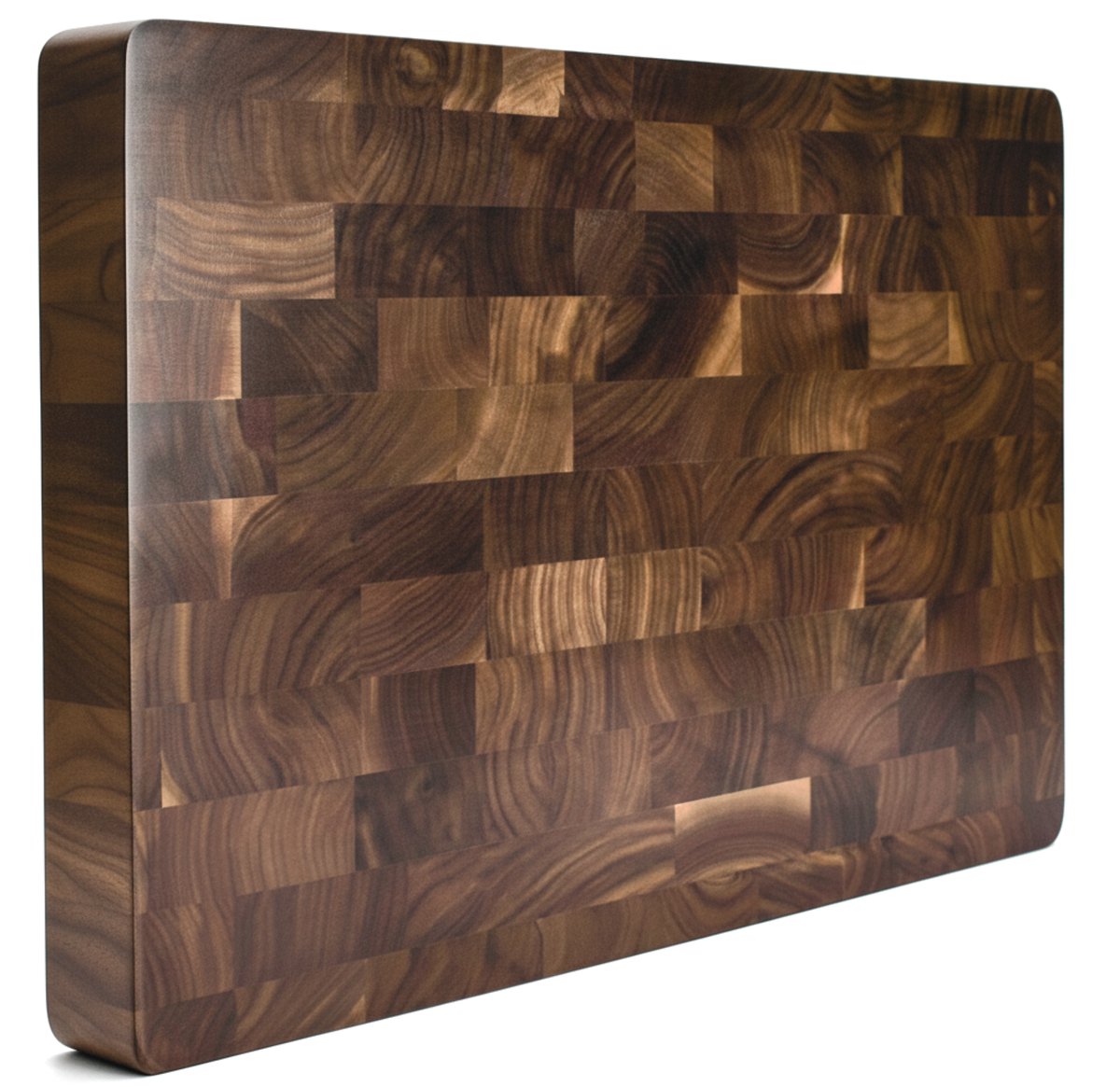 KAAMUT® Houten Snijplank Zwarte Walnoot – Massief Kopshout – 45×30×4 cm – Extra Dik – Vlak Oppervlak – Antislip Voetjes