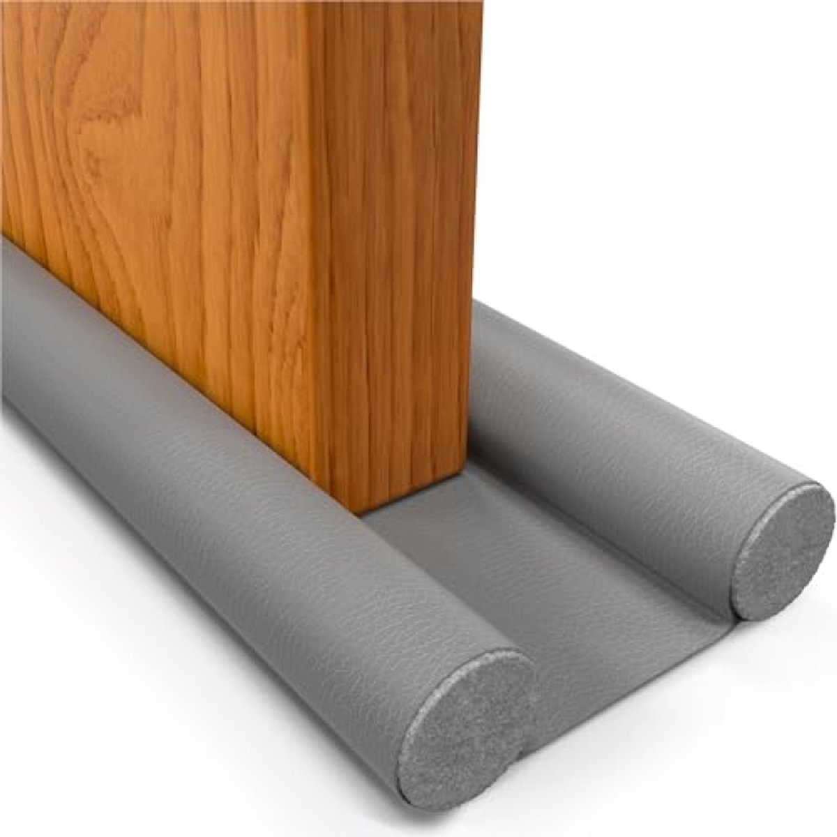 Tochtstrip Voor Deur - Tochtrol 93 cm - Tochtstopper Dubbele Isolatie - Houdt Kou, Wind, Stof en Geluid Buiten - Geschikt voor Voordeur, Buitendeur en Binnendeuren - Verstelbaar tot 93 cm, Grijs