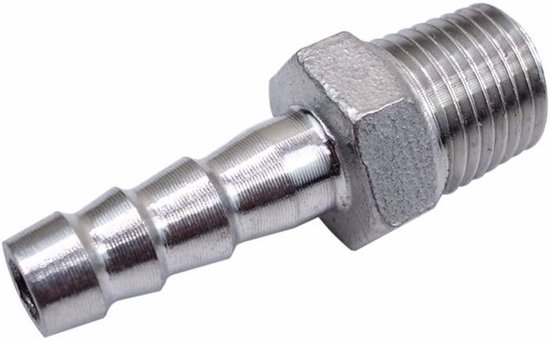 Slangschors Roestvrij Staal SS304 Mannelijke schroefdraad koppelingsaansluiting BSP - 1/8-1/2 1/4 x 10mm - ZILVER - voor verschillende buizen - nodig . van Parker — afbeelding 2