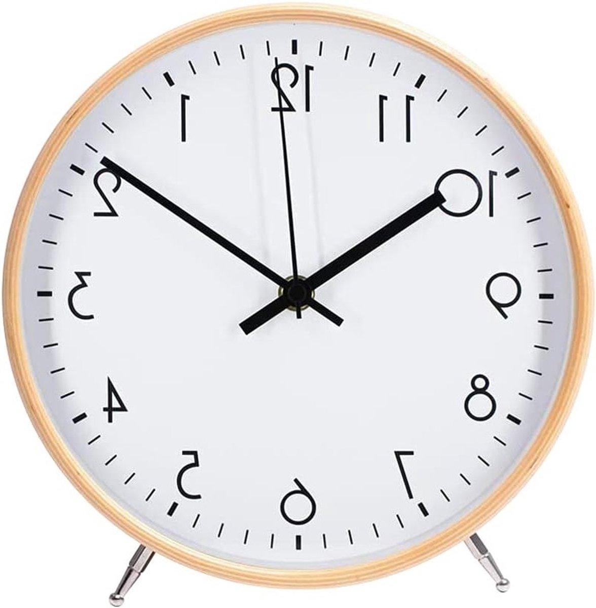 Moderne Houten Wandklok van 22 cm - Stille Quartz Klok voor Woonkamer, Slaapkamer en Keuken - Ideaal als Decoratie en Cadeau voor Kinderen