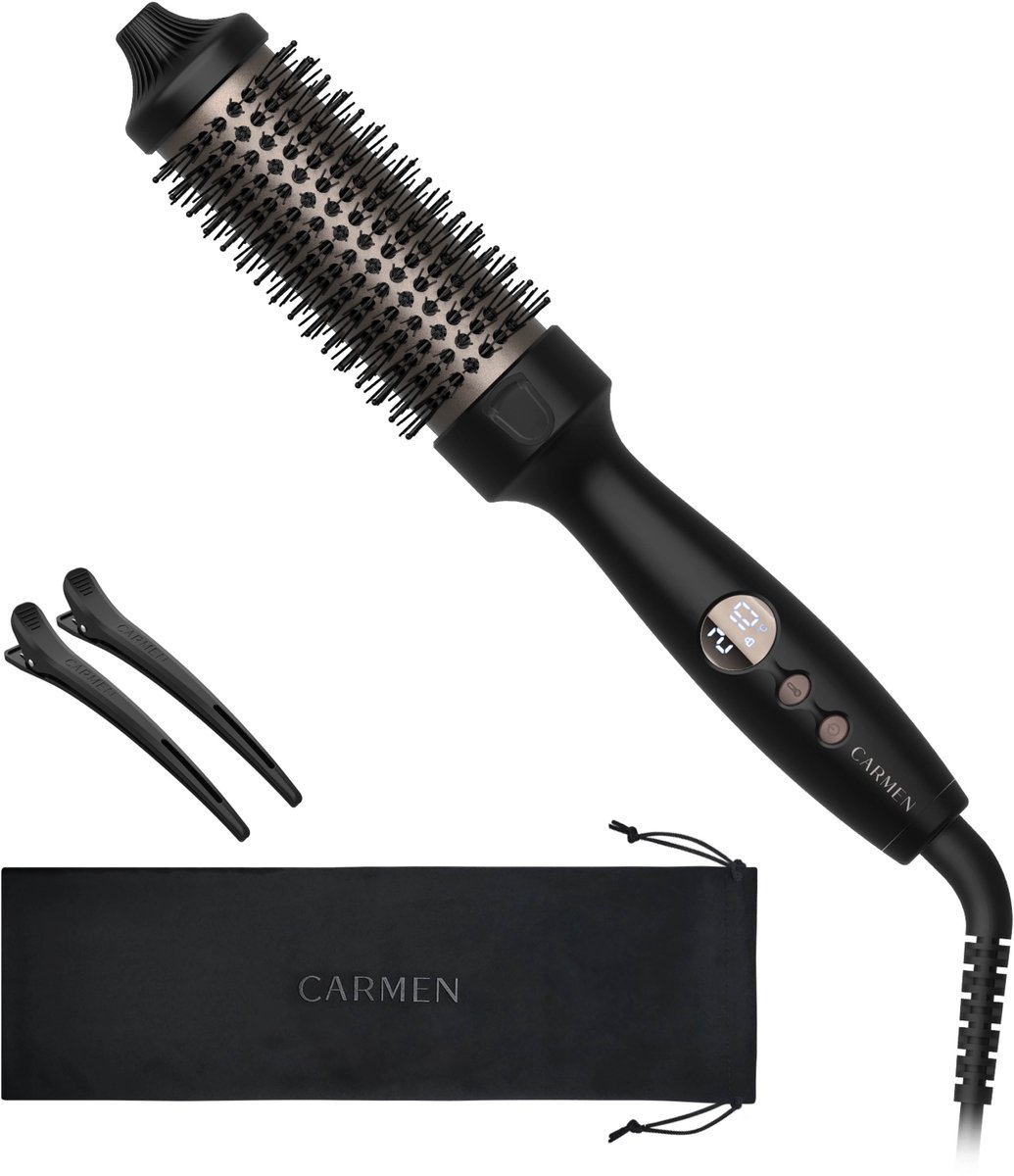 Carmen CTB3830B - Thermal brush - Krulborstel - Diamter 19 mm - Toermalijn coating - LED display - 5 warmtestanden