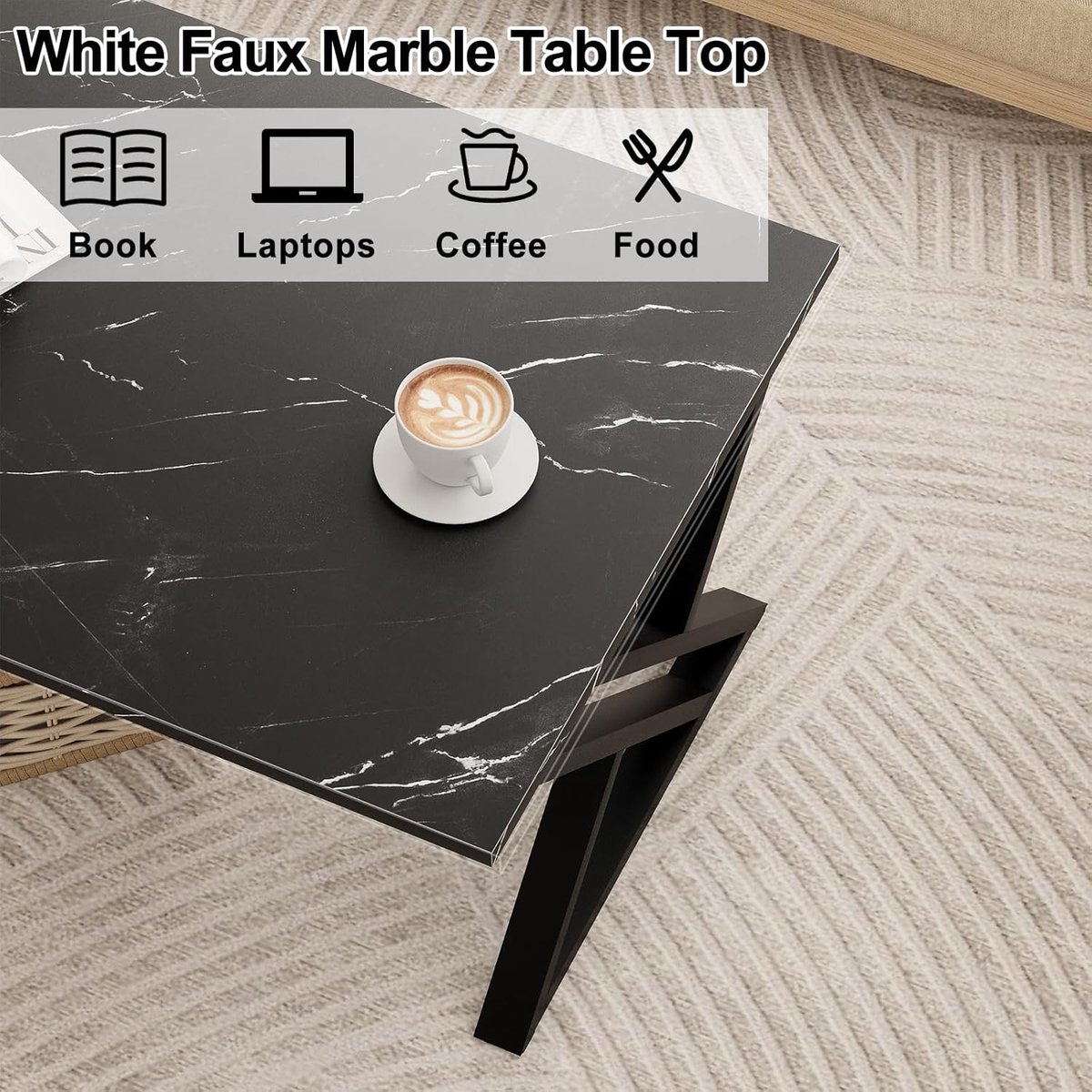 Luxe Salontafel – Zwart – 100x48 cm – Industrohome