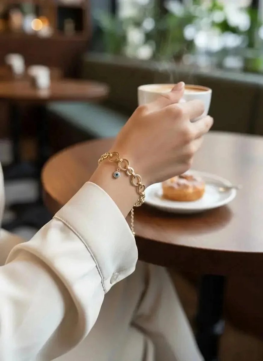 Dorvina Fully Design VIP Staal Op 14K Verguld Zirkonia Boze Oog Boncuklu Dames Armband