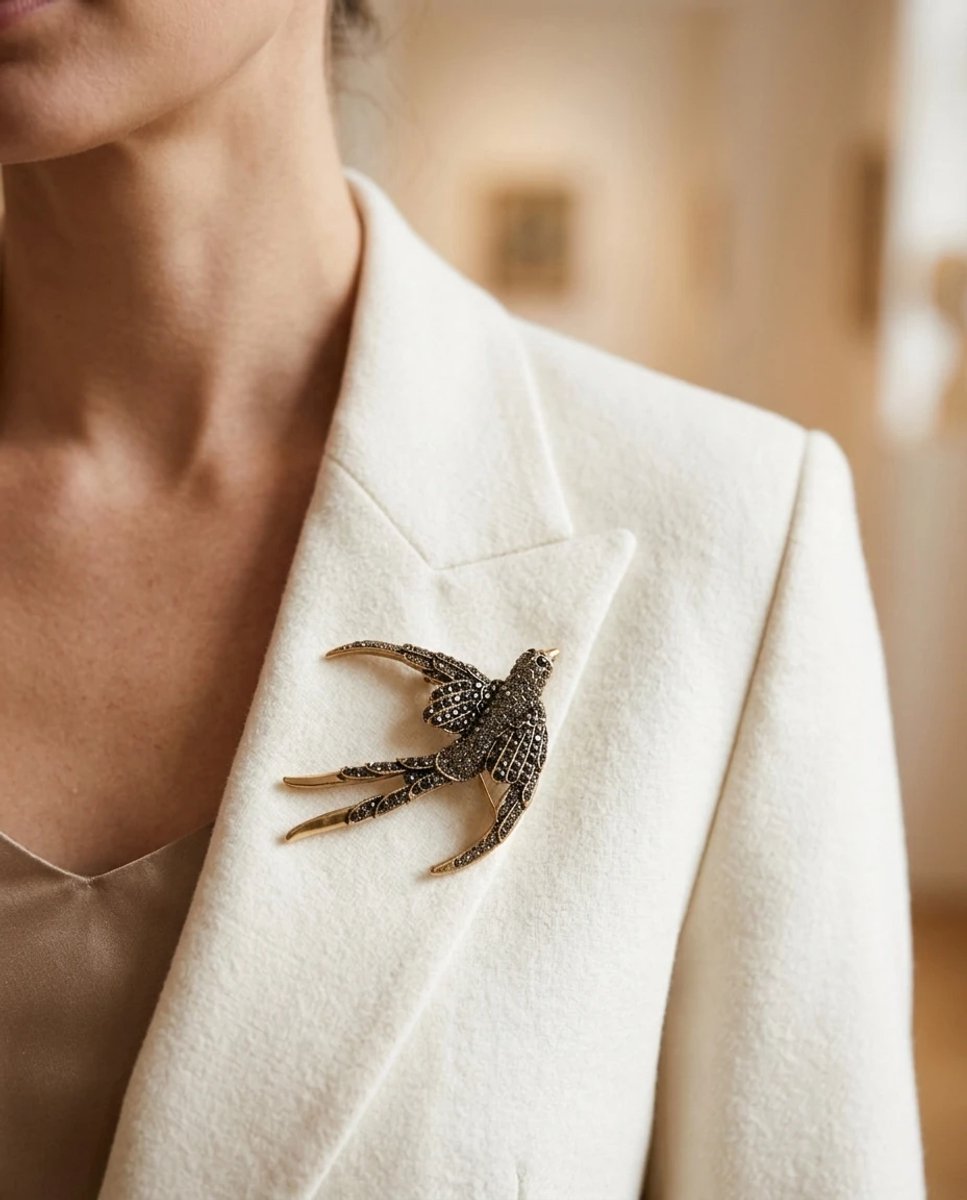 Dorvina Bronzen Broche Authentiek Sieraad Margazit Steen Kirlangic Vogel Model Vintage Dames Broche Yaka Ignesi