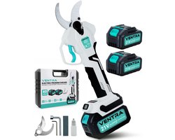 VENTRA® Elektrische Snoeischaar - 40mm- Accu Snoeischaar - Takkenschaar - 4000mAh Accu - LCD Scherm - Brushless - Incl. Opbergkoffer en Reservemessen