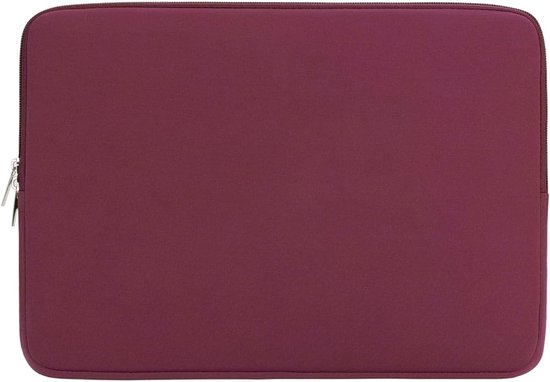 Housse d'ordinateur portable bordeaux, gros plan.