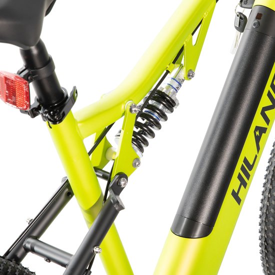 Hiland Spokane Elektrische Mountainbike - 27.5 Inch - Full Suspension - 250W Motor - Shimano 7 Versnellingen - Mechanische Schijfremmen - Groen — afbeelding 3