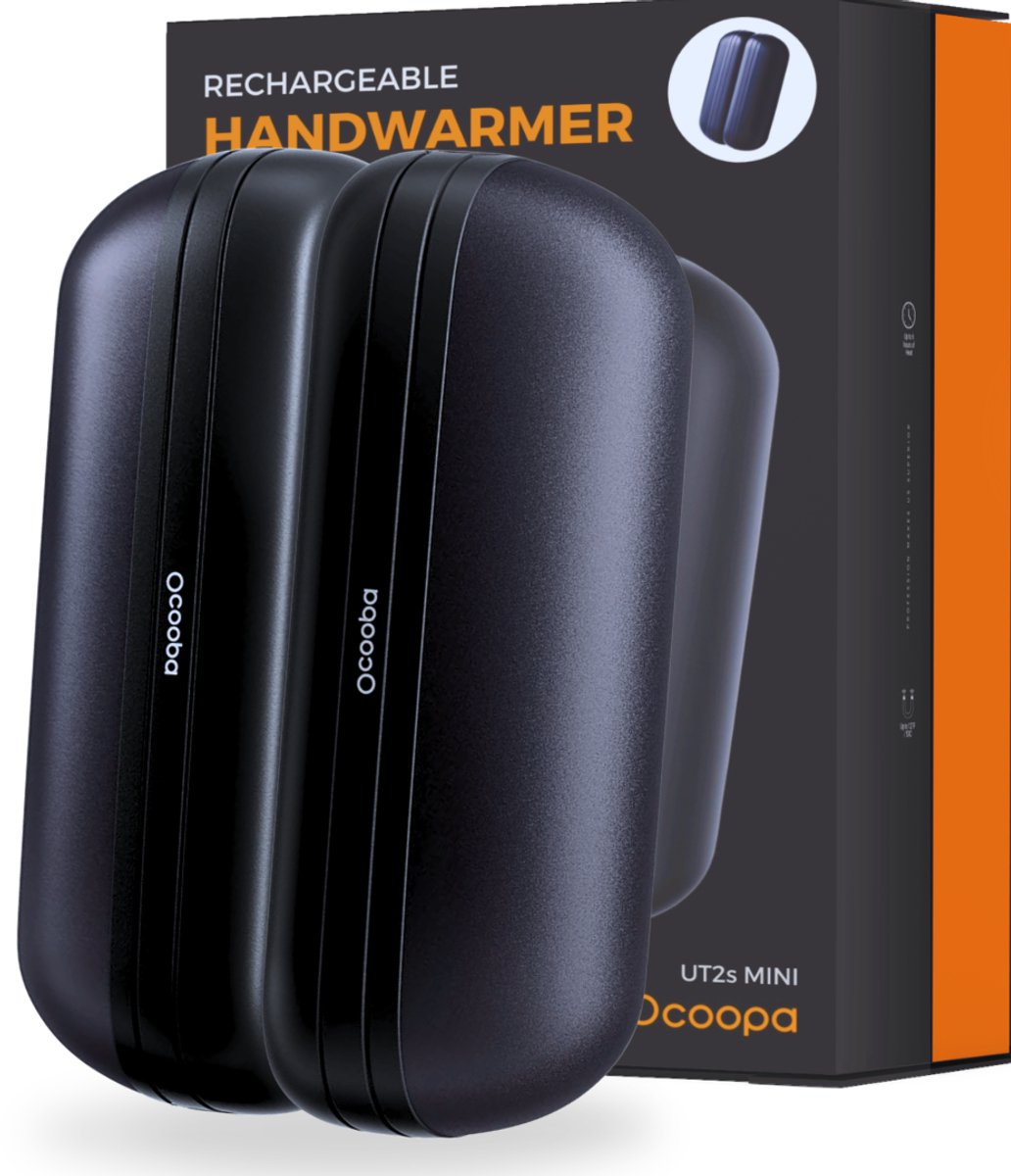 Ocoopa® - Oplaadbare Handwarmer- Innovatief Tweedelig Magnetisch Ontwerp - Blijft urenlang écht goed warm – Verbeterde premium afwerking van geanodiseerde oxidatiecoating (aluminium)