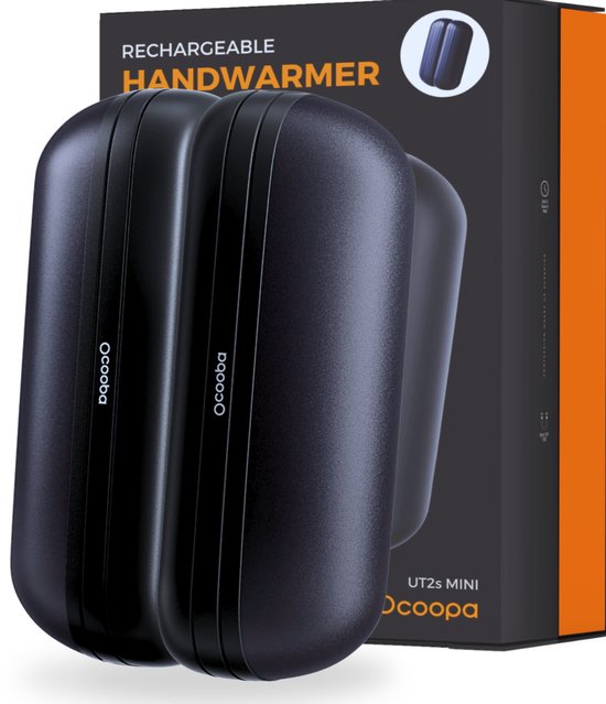 Ocoopa® Handwarmers Oplaadbaar 2x – 5.200mAh – 3 Krachtige Warmtestanden + Heat Memory – Magnetisch – USB-C Oplaadbaar – Aluminium