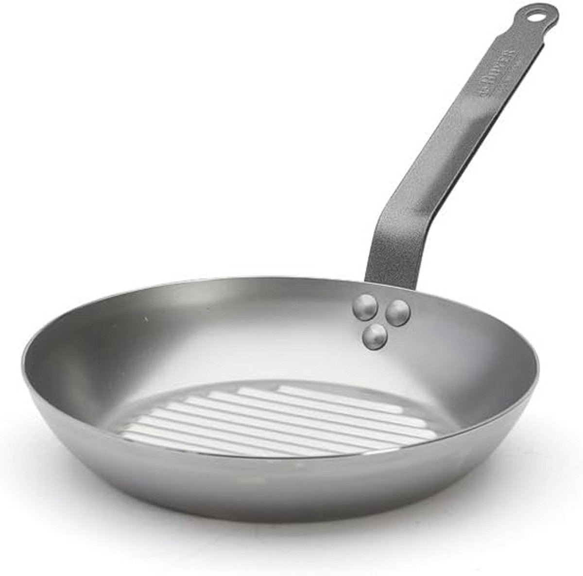 Grillpan Rond - Bakplaat Pan - Gegrilde Gerechten - Stalen Band Steel - 26 cm Diameter - Zwart