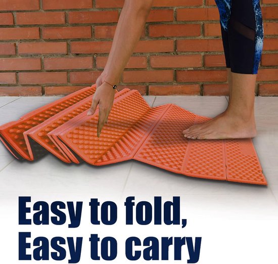 Camping Matras - Slaapmat Schuim - Buiten slapen - Opvouwbaar en lichtgewicht - 175x57x1 cm - Oranje van Camping — afbeelding 4