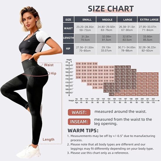 Anti-cellulitis-leggings - sportlegging voor dames - lange compressielegging billen push-up hoge taille ondoorzichtig - yoga pilates sportbroek - 1 stuk(XXL Zwart) van Merkloos — afbeelding 2
