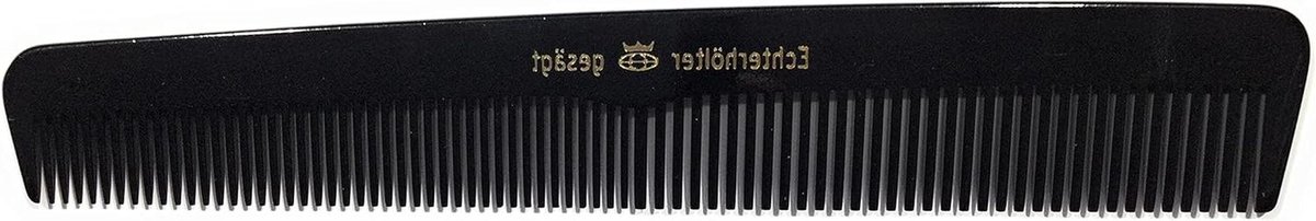 Herrenkam - Haarkam Stylingkam - Haar Stylen - Handgemaakt Gezaagd - 16 cm - Zwart