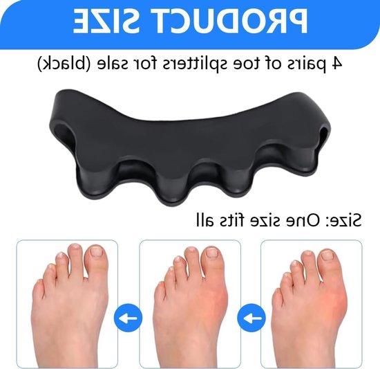 Siliconen Tussenstukjes voor Tenen - Hallux Valgus Correctie, Comfortabele Tussenruimte voor Alle Tenen, Unisex Design — afbeelding 5